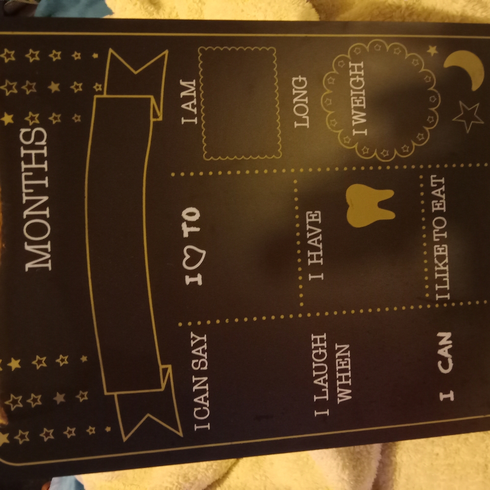 Baby Milestone Chalkboard in Black and Gold